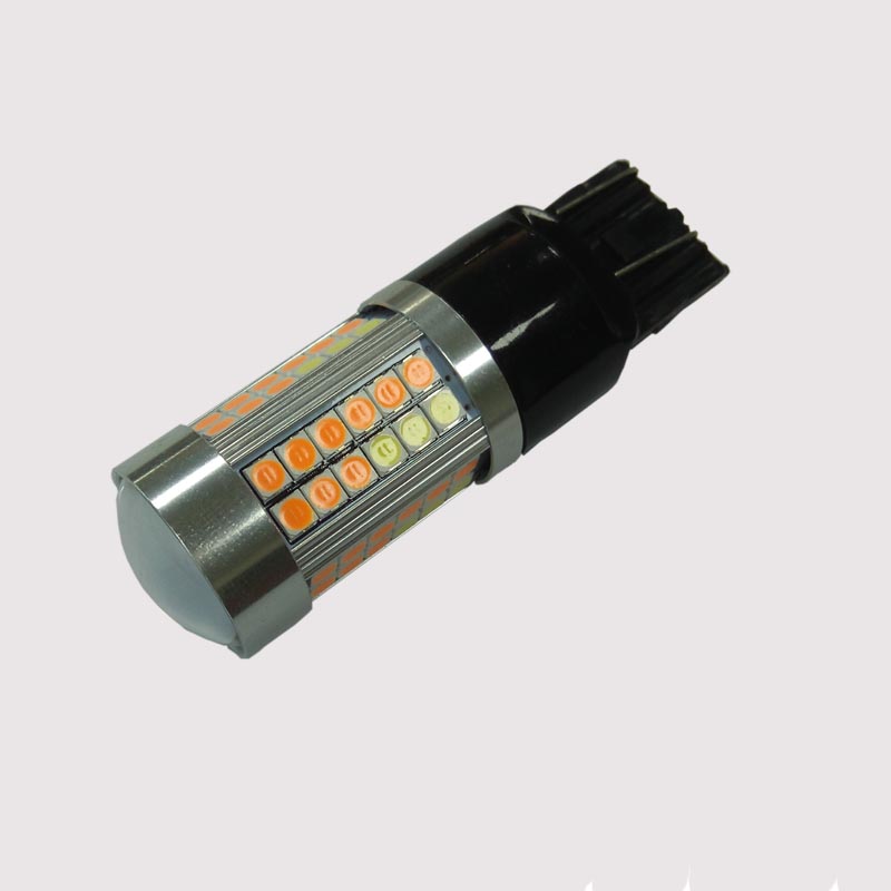 ข้อผิดพลาดในตัว super canbus ฟรีจริง 21 / 5W 3030SMD สวิตช์สีสองสี bay15d 1157 7443 3157 นำ drl และไฟเลี้ยว