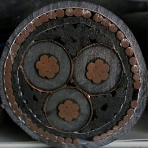 240mm 3 Core Cu 185sqmm สายเคเบิลหุ้มเกราะแบบหลายแกน Xlpe Swa Pvc 33kv