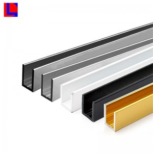 รายละเอียดการอัดขึ้นรูปพื้นผิว anodized u ช่องอลูมิเนียม