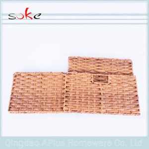 ร้อนขายที่มีคุณภาพดี PE หวายแฮนด์เมดทอตะกร้าเก็บ