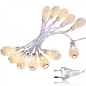 10/20/40 ไฟ Led เชือกแสงถ่านไฟฉายคริสต์มาสนางฟ้าแสง, กลวงน้ำหยดโคมไฟโคมไฟสำหรับคริสต์มาสแต่งงานเทศกาลตกแต่งขนาด: โกลเด้น 40 LED