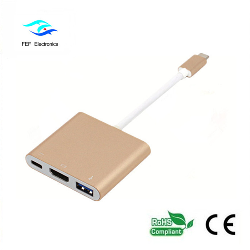 USB 3.1 type-c ถึง HDM1 + ​​USB 3.0 + PD