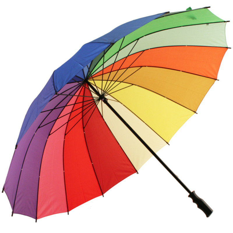 โลโก้ที่กำหนดเองที่มีสีสันรุ้งร่มกอล์ฟกันน้ำสำหรับโปรโมชั่น