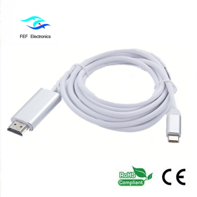 ตัวแปลง ABS แบบ c to HDMI เป็นตัวผู้ USB เปลือก ABS รหัสสินค้า: FEF-USBIC-013