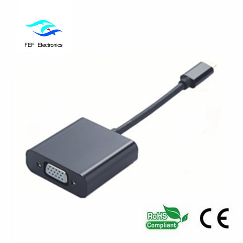 USB 3.1 Type-C ตัวแปลงตัวผู้เป็น VGA ตัวแปลงเพศหญิงรหัสสินค้า: FEF-USBIC-002