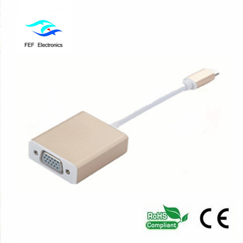 USB 3.1 Type-C ตัวแปลงตัวผู้เป็น VGA ตัวแปลงเพศหญิงรหัสสินค้า: FEF-USBIC-002