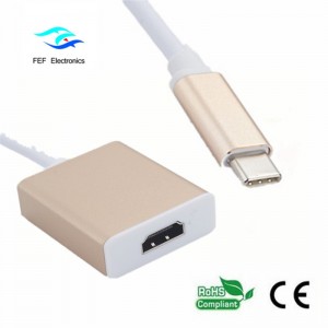 USB type c เป็น usb3.0 หญิง + ตัวเมีย HDMI + ตัวแปลง PD โลหะ FEF-USBIC-005A