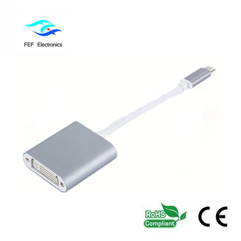 ตัวแปลง ABS หญิง TYPE-C เป็น DVI ตัวแปลง ABS รหัสสินค้า: FEF-USBIC-003
