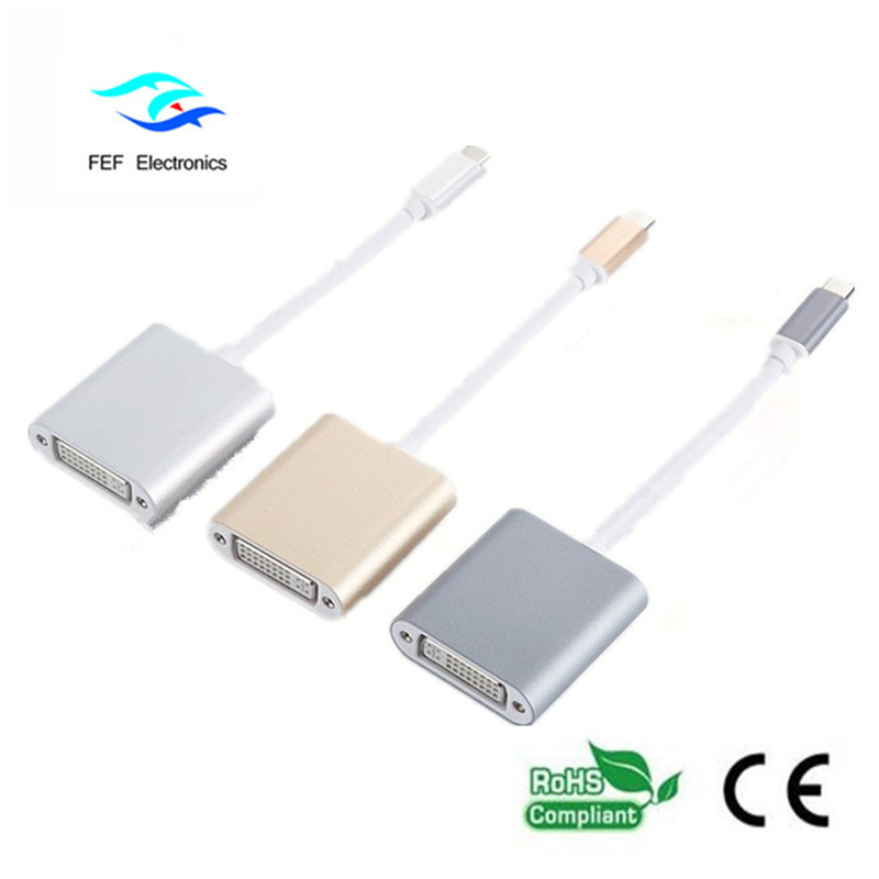 ตัวแปลง ABS หญิง TYPE-C เป็น DVI ตัวแปลง ABS รหัสสินค้า: FEF-USBIC-003