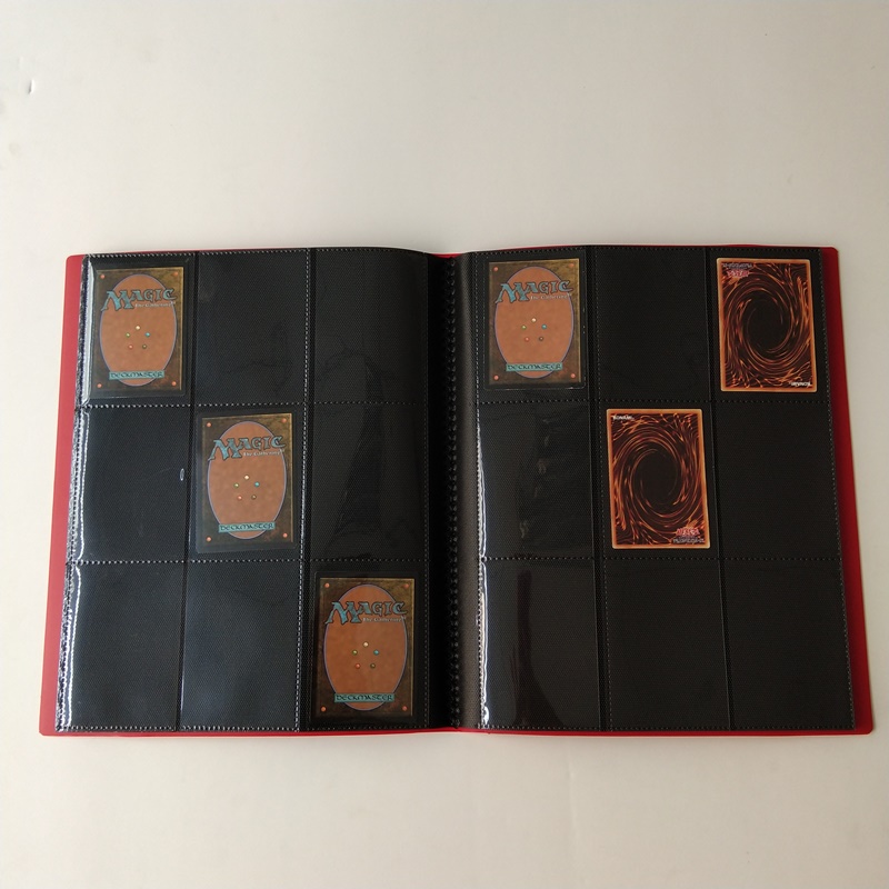 นักสะสมการ์ดเกม 9-Pocket Red แฟ้มสะสมผลงานอัลบั้มประสานสำหรับการ์ดมาตรฐาน