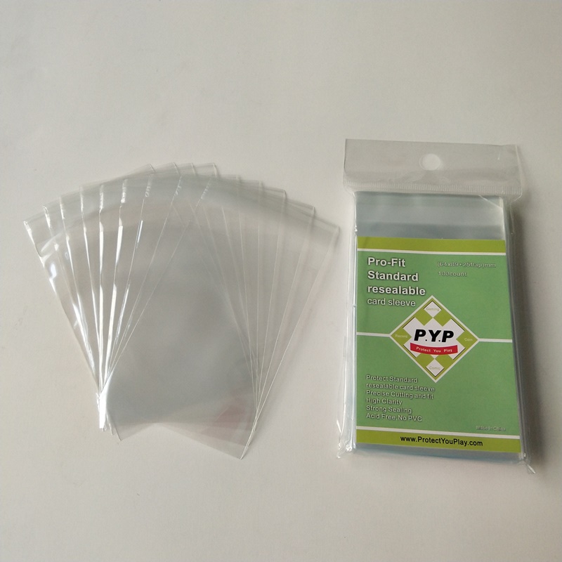 ปลอกแขนเกมกระดานแบบใสมาตรฐาน Pro-fit ที่กระชับรูพรุนขนาด 63.5x88 มม