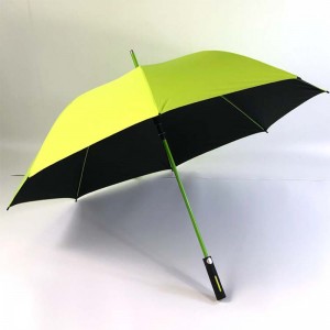 ที่กำหนดเองที่มีสีสันกรอบไฟเบอร์กลาสด้ามยาวร่มกอล์ฟ Windproof ตรง