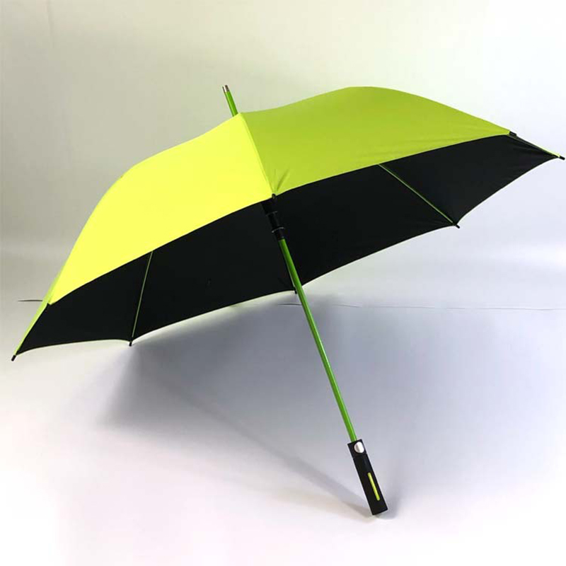 ที่กำหนดเองที่มีสีสันกรอบไฟเบอร์กลาสด้ามยาวร่มกอล์ฟ Windproof ตรง