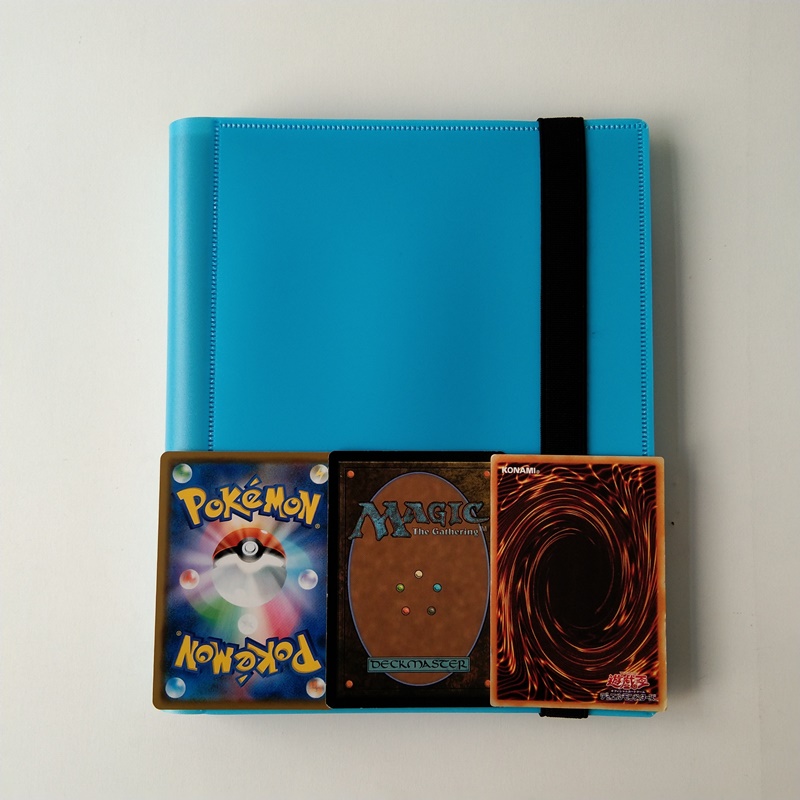 สีน้ำเงินกระเป๋า 4 ใบ Pokemon Card Poly Binder โหลดด้านข้าง