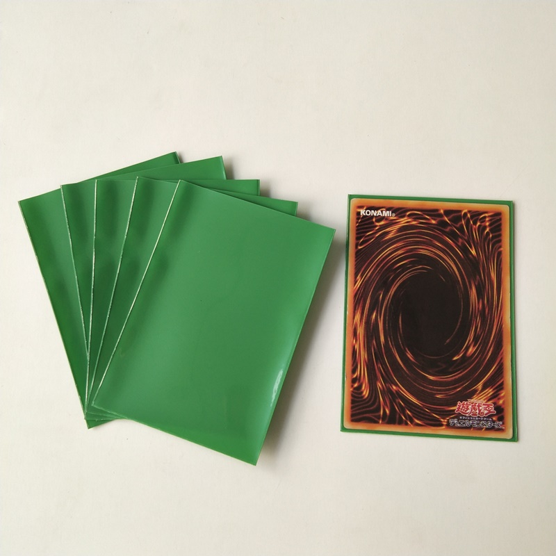 ปลอกดาดฟ้าเคลือบสีเขียวสำหรับการ์ดเกมขนาดญี่ปุ่นขนาด 60x87 มม
