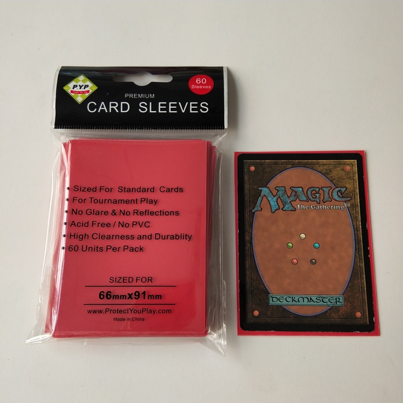 66x91mm Solid Red ขนาดมาตรฐานการ์ดเล่นเกม MTG / Pokemon Protector Deck