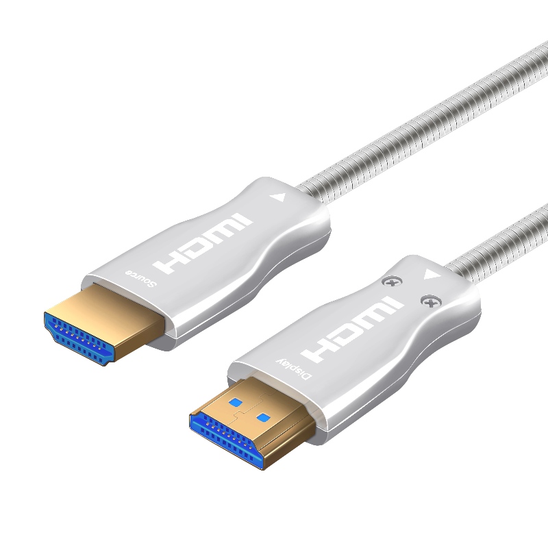 15m 49ft HDMI 2.0 18Gbps 4K 60Hz สาย HDMI to HDMI พร้อมเคเบิลไฟเบอร์ออปติกชุบทอง