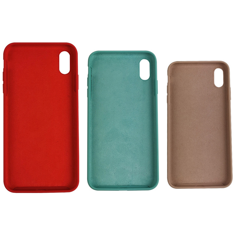 เคสโทรศัพท์ไมโครไฟเบอร์ซิลิโคนอ่อนนุ่มเหลวสำหรับ iPhone Xs