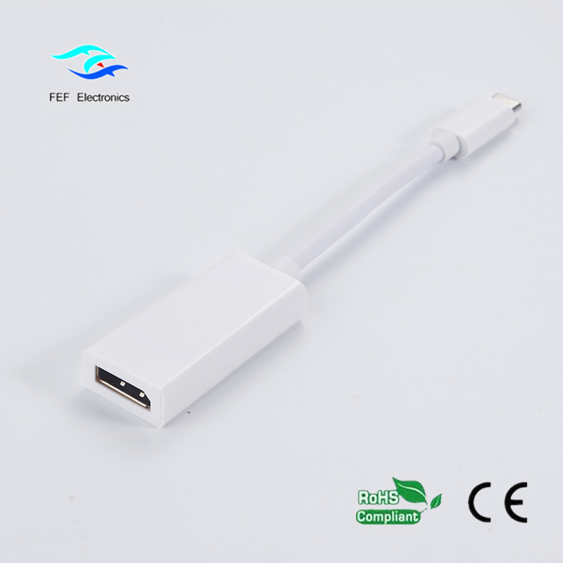 USB Type C to Displayport เชลล์ ABS เพศหญิงรหัสสินค้า: FEF-USBIC-004A