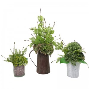 ประดิษฐ์ลาเวนเดอร์จริงต้นกล้าสีเขียวต้นไม้พืชตกแต่งบ้านสวน