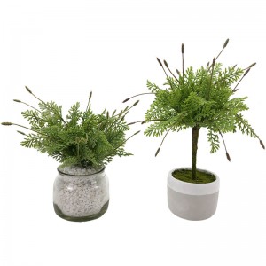 ประดิษฐ์ลาเวนเดอร์จริงต้นกล้าสีเขียวต้นไม้พืชตกแต่งบ้านสวน