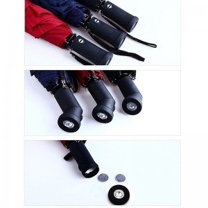 ด้ามจับร่ม 3 พับเปิดอัตโนมัติและฟังก์ชั่นปิดอัตโนมัติฝนร่ม