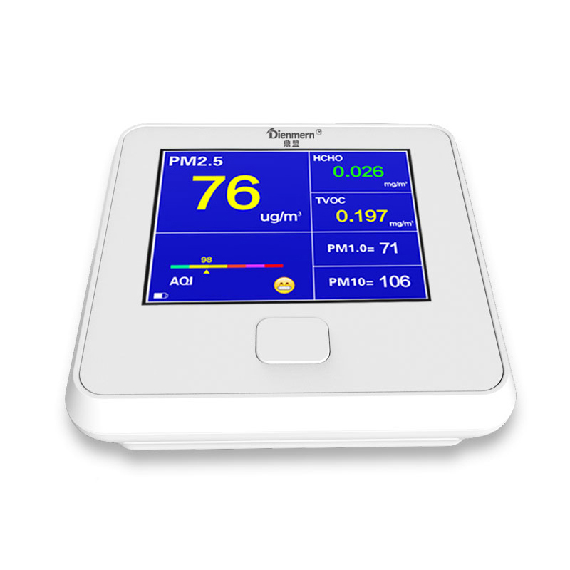 Dienmern DM103 คุณภาพอากาศตรวจจับสำหรับ PM2.5 + HCHO + TVOC + AQI + PM1.0 + PM10