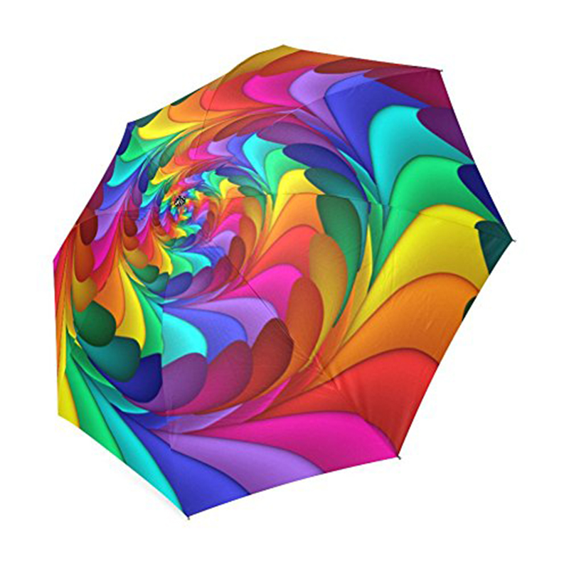การออกแบบการพิมพ์สีสันสดใสด้วยตนเองการตลาดแบบเปิด 3 พับร่ม