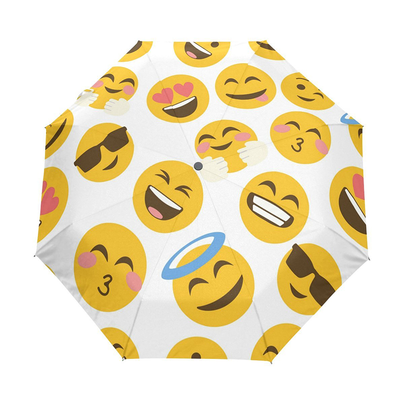 การพิมพ์แบบกำหนดเองที่ยอดเยี่ยมที่ถูกกว่า Emoji เต็มอัตโนมัติร่ม 3 พับ