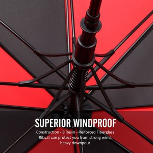 สองชั้นร่มกอล์ฟ windproof EVA จับปุ่มเปิดอัตโนมัติ