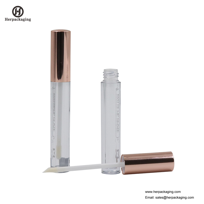 HCL304 หลอดพลาสติกใสลิปกลอสสำหรับผลิตภัณฑ์เครื่องสำอางสี flocked ลิปกลอ applicators