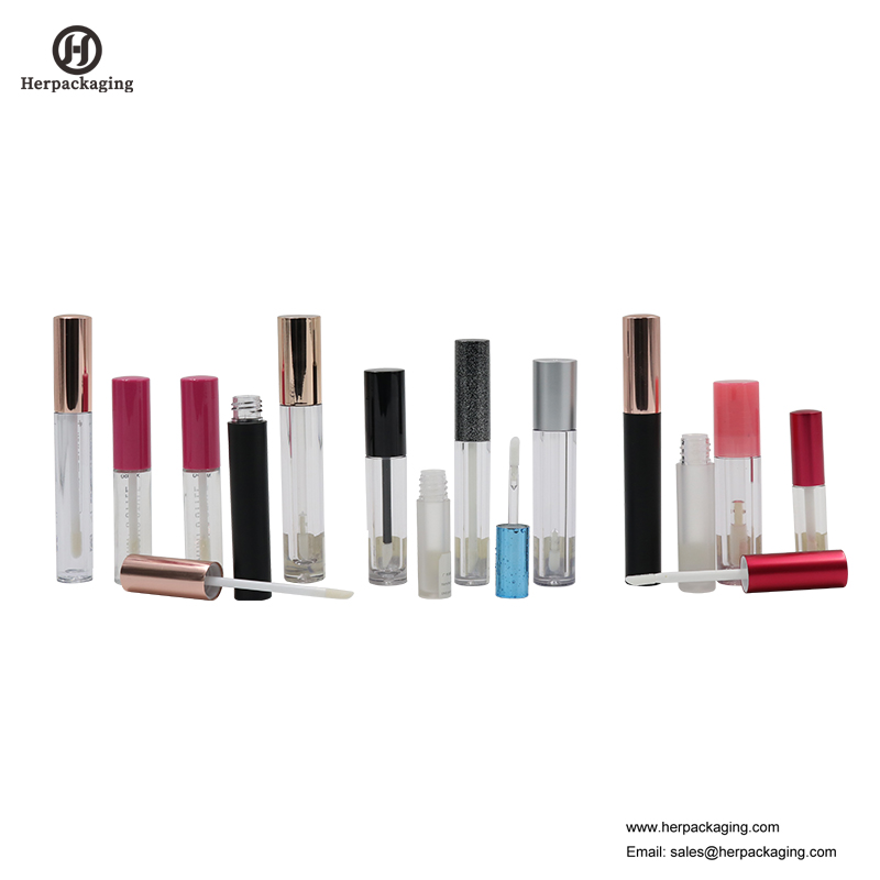 HCL306 หลอดพลาสติกลิปกลอสใสสำหรับผลิตภัณฑ์เครื่องสำอางสี flocked ลิปกลอ applicators