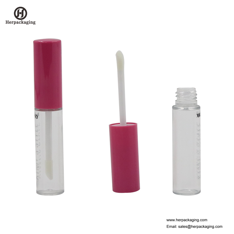HCL310 หลอดพลาสติกใสลิปกลอสสำหรับผลิตภัณฑ์เครื่องสำอางสี flocked ลิปกลอ applicators