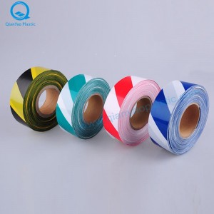 เทปเตือนสีเหลือง / ดำ, ขาว / ดำ; สีน้ำเงิน / ขาว, เขียว / ขาว, ส้ม / ขาวเทปสิ่งกีดขวาง; เทปกั้นสีแดง / ขาว, แดง / ดำ
