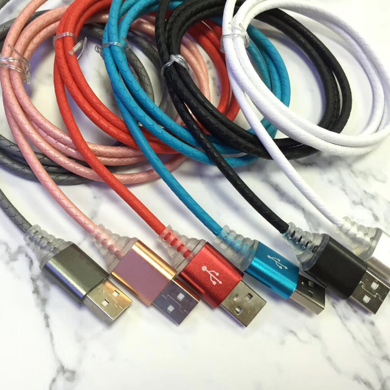พร้อม LED ชาร์จเร็วสายเคเบิล USB กลมสำหรับ micro USB, Type C, การชาร์จและเชื่อมต่อฟ้าผ่า iPhone