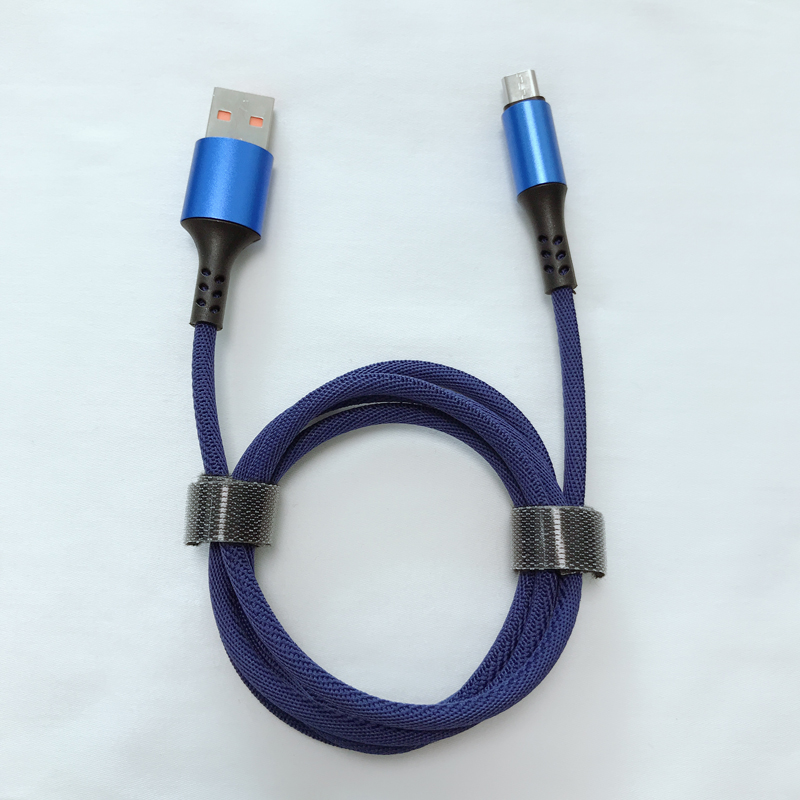 การชาร์จอย่างรวดเร็วรอบสายเคเบิลข้อมูล Micro to USB 2.0 แบบถักสำหรับ micro USB, Type C, การชาร์จและเชื่อมต่อฟ้าผ่าของ iPhone