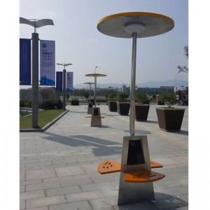 Solar Shelter Steel Bench ที่นั่งชาร์จเสาโฆษณาโทรศัพท์และแท็บเล็ต