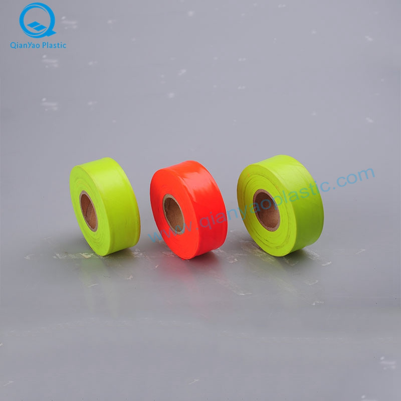 1-3 / 16'X150 '/ 300' Canada Lime / Orange พลาสติกสำรวจนูนธงเทป