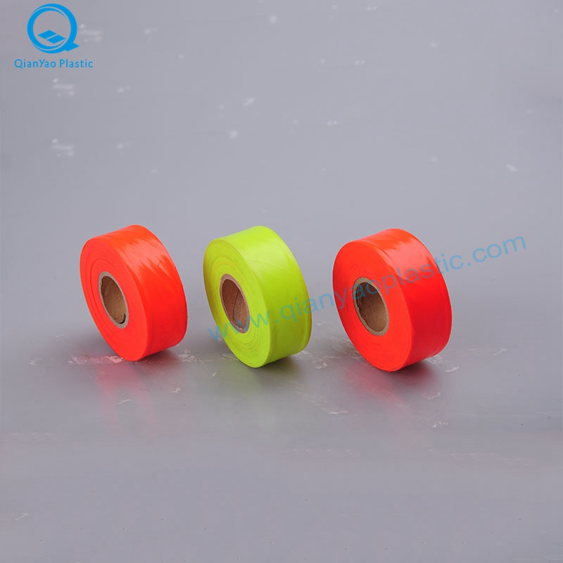 1-3 / 16'X150 '/ 300' Canada Lime / Orange พลาสติกสำรวจนูนธงเทป