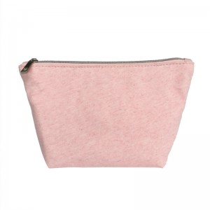 กระเป๋าเครื่องสำอางซิปเส้นใยธรรมชาติขนาดเล็กแบบพกพาที่ทนทาน