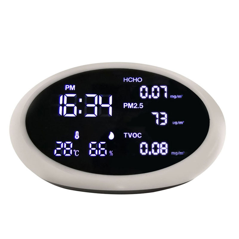 คุณภาพอากาศตรวจสอบ PM2.5 ตรวจจับก๊าซ HCHO ตรวจจับเซ็นเซอร์วิเคราะห์ทดสอบความชื้นอุณหภูมิมิเตอร์ TVOC