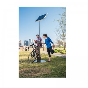 สถานีชาร์จโทรศัพท์มือถือพลังงานแสงอาทิตย์เสาใช้งานกลางแจ้ง