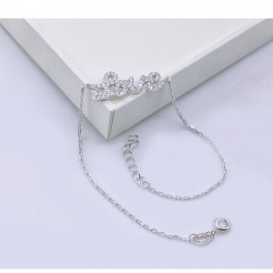 925 สร้อยข้อมือเงินหญิงแฟชั่นสร้อยข้อมือโมเสคหัวใจรักเดิมที่กำหนดเองสร้อยข้อมือ