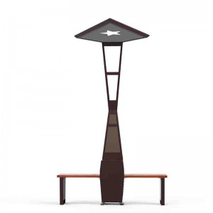 Ourdoor Advertising Pole Solar Seat Park Bench ที่ชาร์จมือถือ