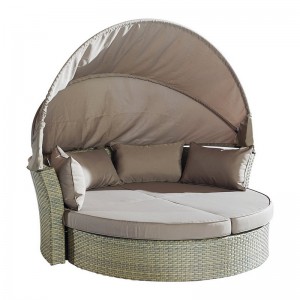 Round Sun Angel Face พับชายหาดแบบพกพากลางแจ้งเตียงอาบแดด