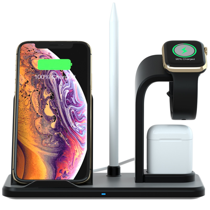 KPS-9303HC กำหนดเอง 10W Qi รวดเร็ว 3in1 โทรศัพท์ชาร์จไร้สายสำหรับ Iwatch และ airpods
