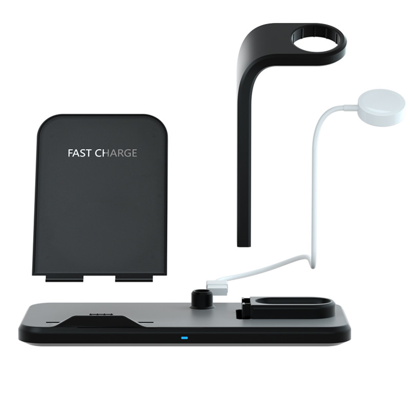 KPS-9303HC กำหนดเอง 10W Qi รวดเร็ว 3in1 โทรศัพท์ชาร์จไร้สายสำหรับ Iwatch และ airpods