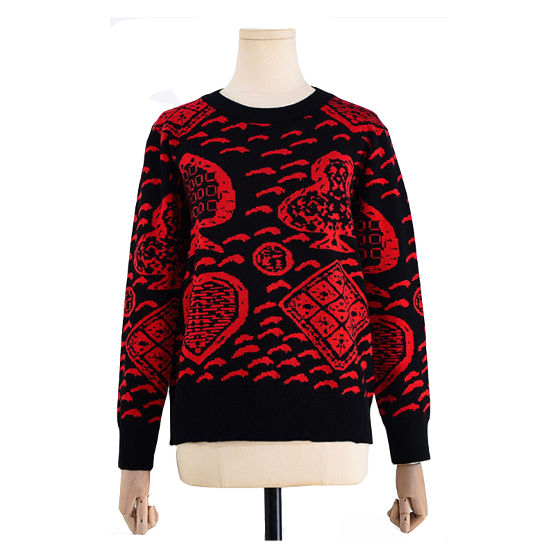2019 ปั่นฝ้ายโป๊กเกอร์ Jacquard ในสต็อกเสื้อโลโก้ที่กำหนดเองถักเสื้อกันหนาว