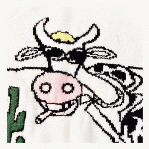 มาใหม่ทำด้วยผ้าขนสัตว์หนาฤดูหนาวที่อบอุ่นเสื้อกันหนาวคอมพิวเตอร์ถักสูบบุหรี่เสื้อสวมหัววัว