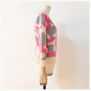 ผ้าขนสัตว์สไตล์เกาหลีผสมเสื้อถัก Jacquard หนาอบอุ่น